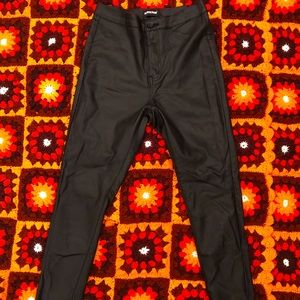 Leather skinny jeans